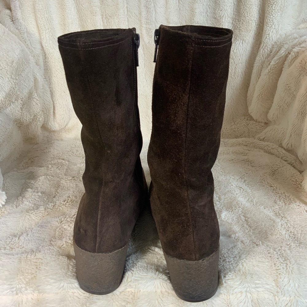 Vintage! Salvatore Ferragamo Brown Suede Boots women’s size 7.5 Narrow - Picture 5 of 9